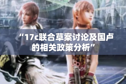 “17c联合草案讨论及国卢的相关政策分析”