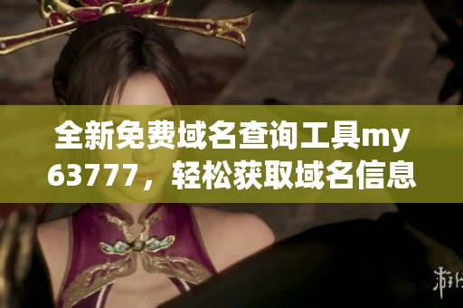 全新免费域名查询工具my63777，轻松获取域名信息