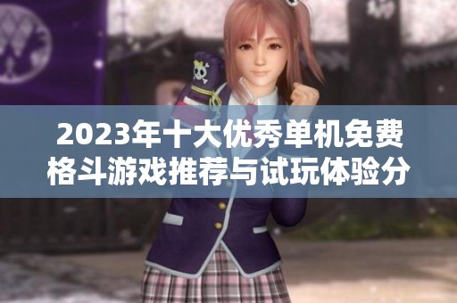2023年十大优秀单机免费格斗游戏推荐与试玩体验分享