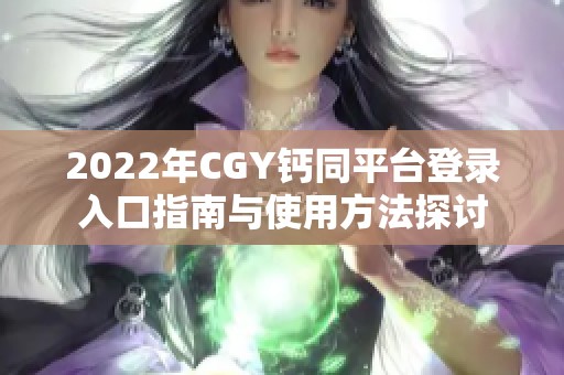 2022年CGY钙同平台登录入口指南与使用方法探讨
