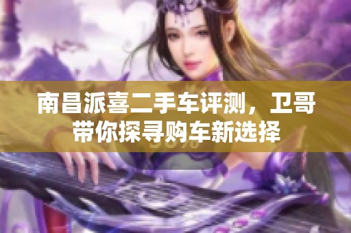 南昌派喜二手车评测，卫哥带你探寻购车新选择