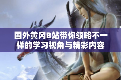 国外黄冈B站带你领略不一样的学习视角与精彩内容
