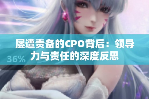 屡遭责备的CPO背后：领导力与责任的深度反思