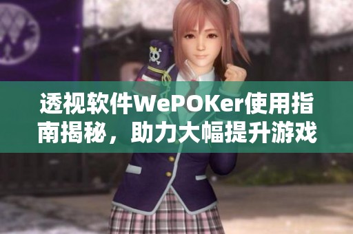 透视软件WePOKer使用指南揭秘，助力大幅提升游戏体验