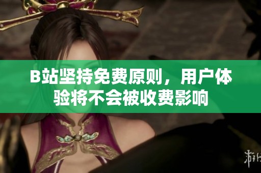 B站坚持免费原则，用户体验将不会被收费影响