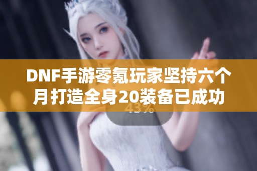 DNF手游零氪玩家坚持六个月打造全身20装备已成功完成两件