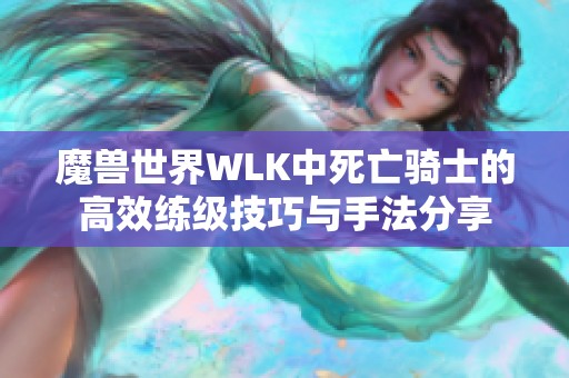 魔兽世界WLK中死亡骑士的高效练级技巧与手法分享
