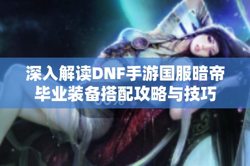 深入解读DNF手游国服暗帝毕业装备搭配攻略与技巧