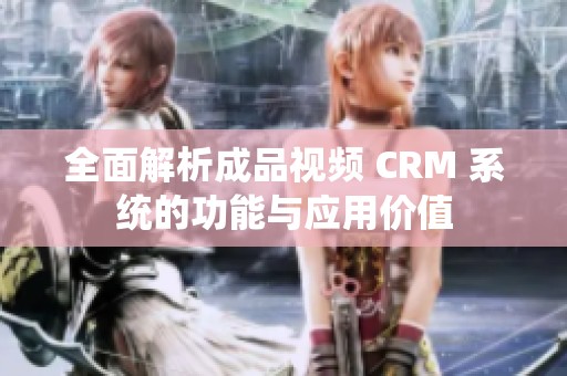 全面解析成品视频 CRM 系统的功能与应用价值