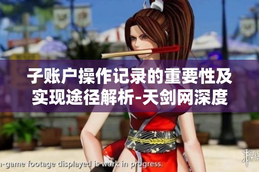 子账户操作记录的重要性及实现途径解析-天剑网深度剖析