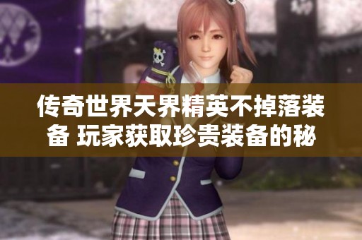 传奇世界天界精英不掉落装备 玩家获取珍贵装备的秘籍与攻略