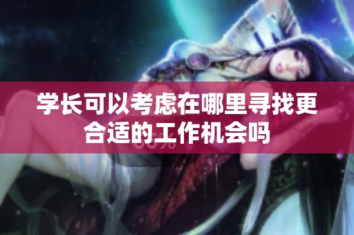 学长可以考虑在哪里寻找更合适的工作机会吗