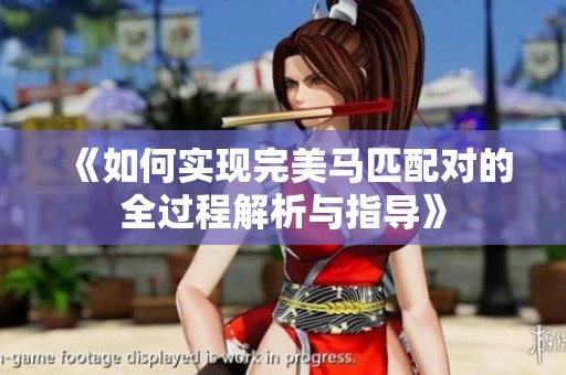 《如何实现完美马匹配对的全过程解析与指导》