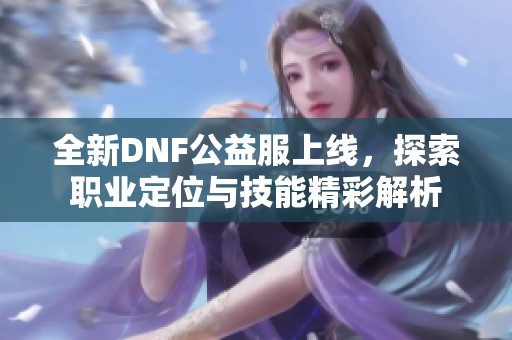 全新DNF公益服上线，探索职业定位与技能精彩解析