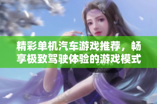 精彩单机汽车游戏推荐，畅享极致驾驶体验的游戏模式