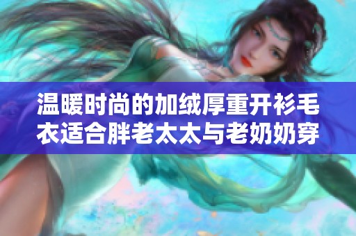温暖时尚的加绒厚重开衫毛衣适合胖老太太与老奶奶穿着