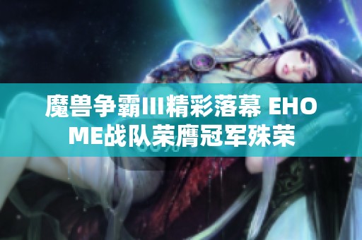 魔兽争霸Ⅲ精彩落幕 EHOME战队荣膺冠军殊荣