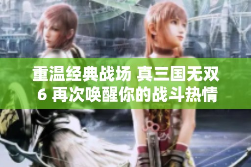 重温经典战场 真三国无双 6 再次唤醒你的战斗热情