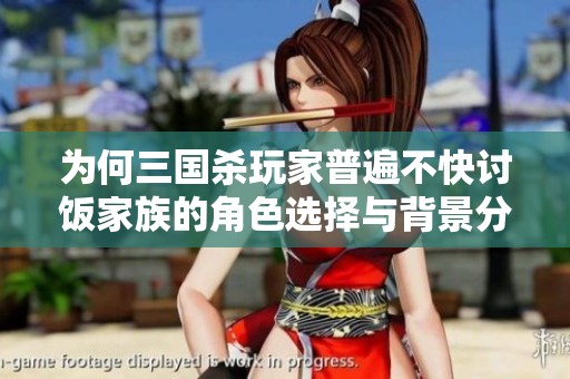 为何三国杀玩家普遍不快讨饭家族的角色选择与背景分析
