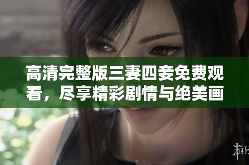 高清完整版三妻四妾免费观看，尽享精彩剧情与绝美画面