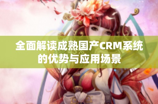 全面解读成熟国产CRM系统的优势与应用场景