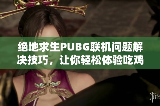 绝地求生PUBG联机问题解决技巧，让你轻松体验吃鸡乐趣