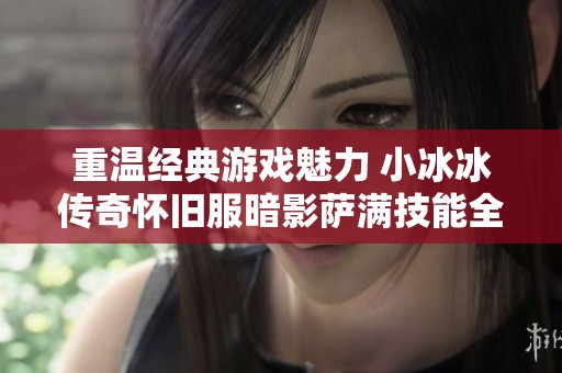 重温经典游戏魅力 小冰冰传奇怀旧服暗影萨满技能全解析