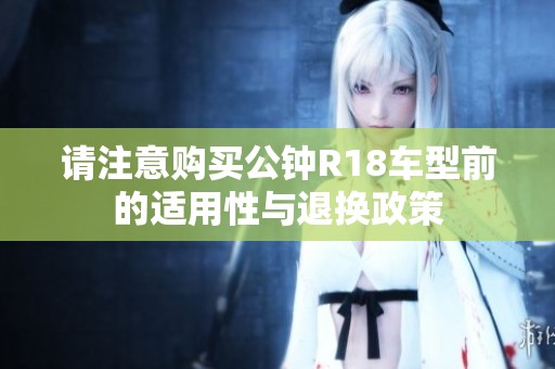 请注意购买公钟R18车型前的适用性与退换政策