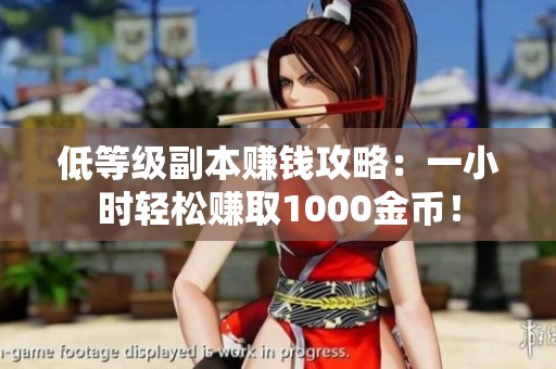 低等级副本赚钱攻略：一小时轻松赚取1000金币！