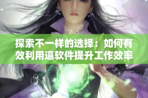 探索不一样的选择：如何有效利用逼软件提升工作效率