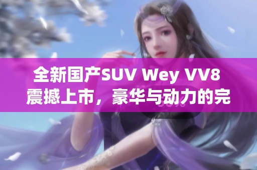 全新国产SUV Wey VV8 震撼上市，豪华与动力的完美结合
