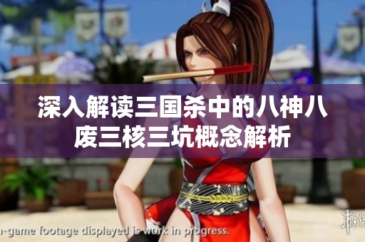 深入解读三国杀中的八神八废三核三坑概念解析