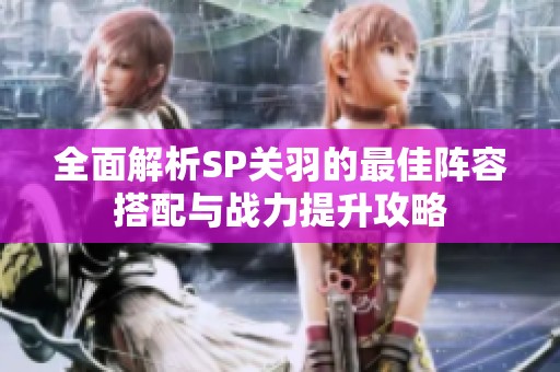 全面解析SP关羽的最佳阵容搭配与战力提升攻略