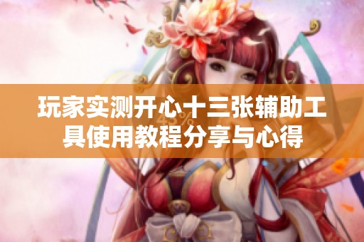 玩家实测开心十三张辅助工具使用教程分享与心得