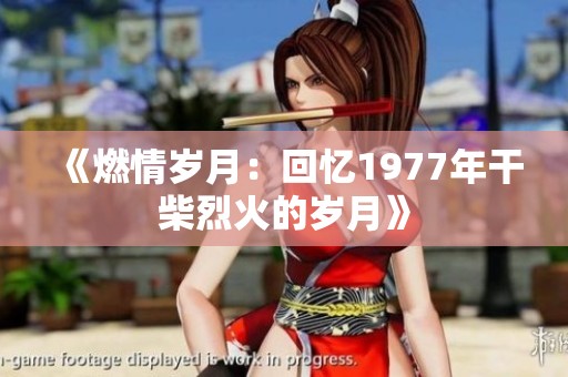 《燃情岁月：回忆1977年干柴烈火的岁月》