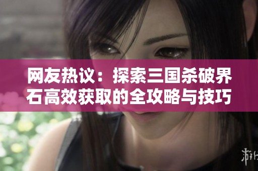 网友热议：探索三国杀破界石高效获取的全攻略与技巧解析