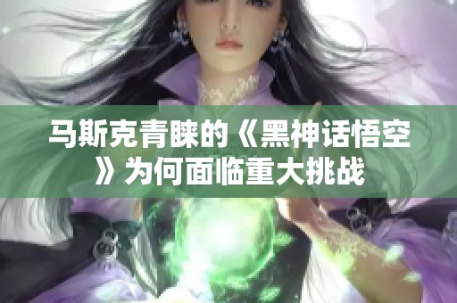 马斯克青睐的《黑神话悟空》为何面临重大挑战