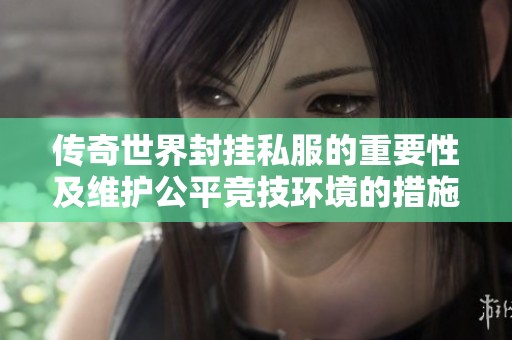 传奇世界封挂私服的重要性及维护公平竞技环境的措施分析