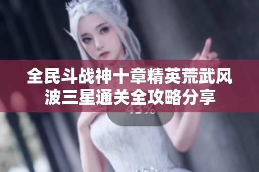 全民斗战神十章精英荒武风波三星通关全攻略分享
