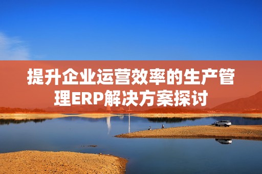 提升企业运营效率的生产管理ERP解决方案探讨