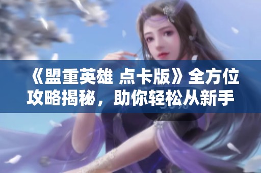 《盟重英雄 点卡版》全方位攻略揭秘，助你轻松从新手到高手！