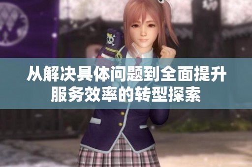 从解决具体问题到全面提升服务效率的转型探索