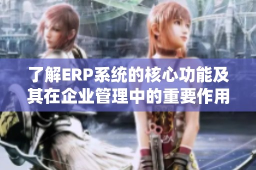 了解ERP系统的核心功能及其在企业管理中的重要作用