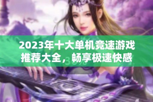 2023年十大单机竞速游戏推荐大全，畅享极速快感