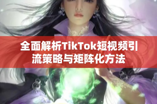 全面解析TikTok短视频引流策略与矩阵化方法
