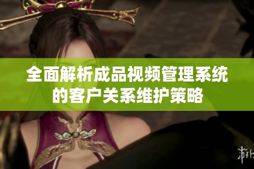 全面解析成品视频管理系统的客户关系维护策略