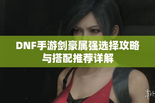 DNF手游剑豪属强选择攻略与搭配推荐详解
