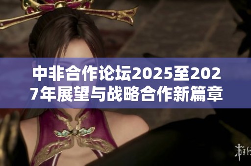 中非合作论坛2025至2027年展望与战略合作新篇章