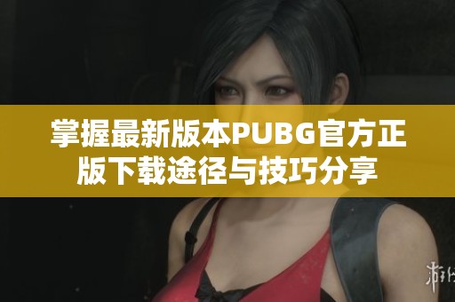 掌握最新版本PUBG官方正版下载途径与技巧分享