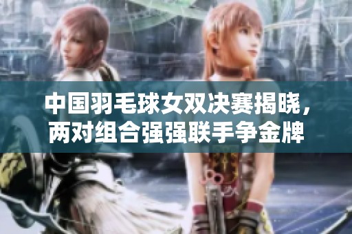 中国羽毛球女双决赛揭晓，两对组合强强联手争金牌
